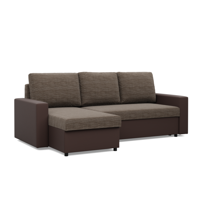 Ecksofa LUNA, Farbe - BRAUN + CAPPUCCINO