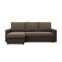 Ecksofa LUNA, Farbe - BRAUN + CAPPUCCINO