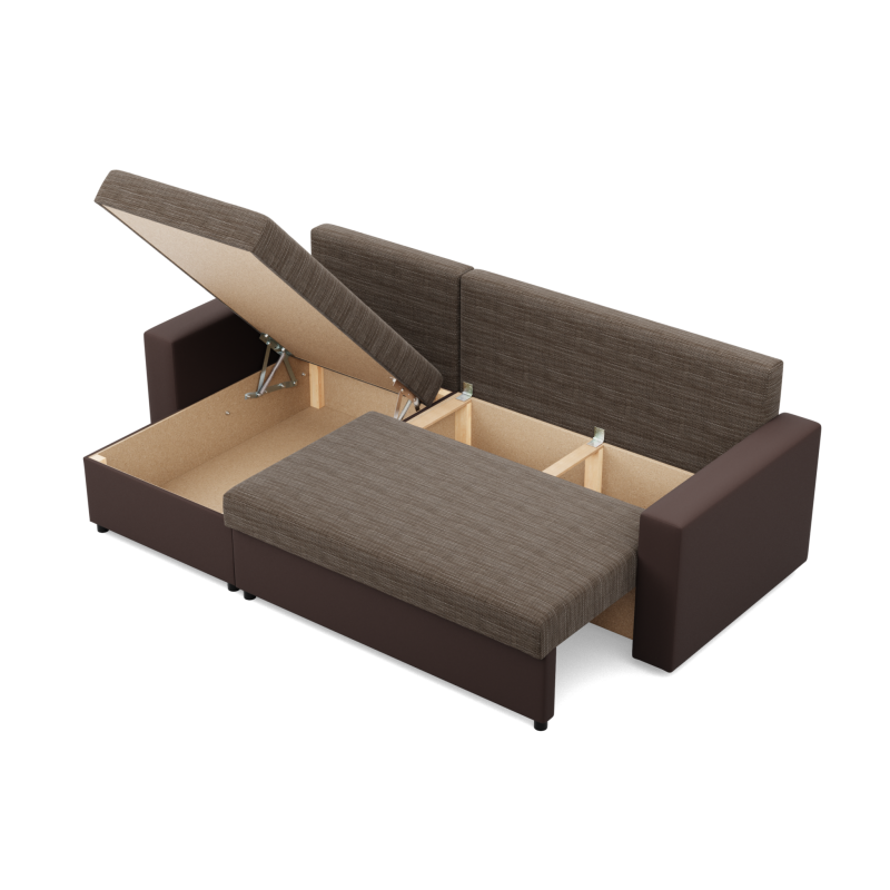 LUNA Corner Sofa, Color - BROWN + CAPPUCCINO