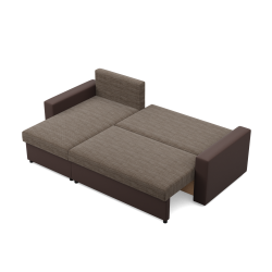 Ecksofa LUNA, Farbe - BRAUN + CAPPUCCINO