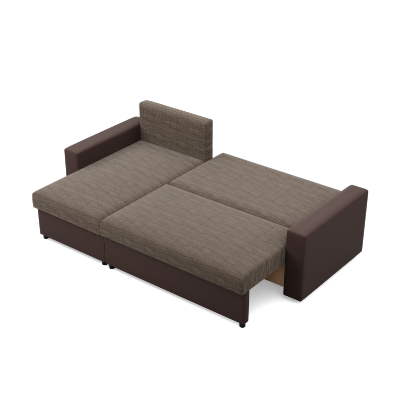 LUNA Corner Sofa, Color - BROWN + CAPPUCCINO