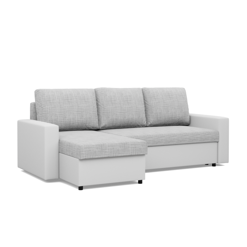 Ecksofa LUNA, Farbe - GRAU + WEISS