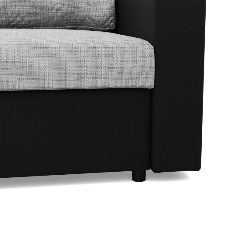 LUNA Corner Sofa, Color - GRAY + BLACK