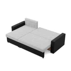 Ecksofa LUNA, Farbe - GRAU + SCHWARZ