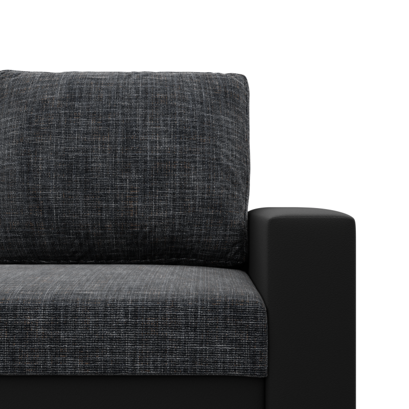 LUNA Corner Sofa, Color - DARK GRAY + BLACK