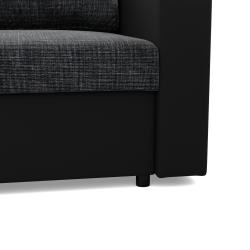 Ecksofa LUNA, Farbe - DUNKELGRAU + SCHWARZ