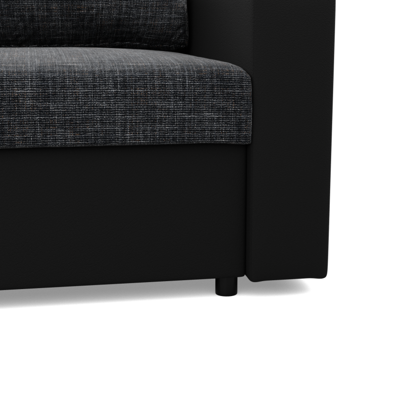 Ecksofa LUNA, Farbe - DUNKELGRAU + SCHWARZ