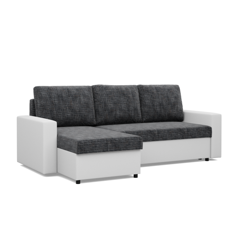 LUNA Corner Sofa, Color - DARK GRAY + WHITE