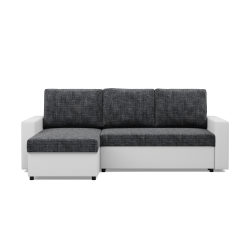 LUNA Corner Sofa, Color - DARK GRAY + WHITE