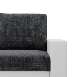 Ecksofa LUNA, Farbe - DUNKELGRAU + WEISS