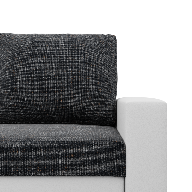 Ecksofa LUNA, Farbe - DUNKELGRAU + WEISS