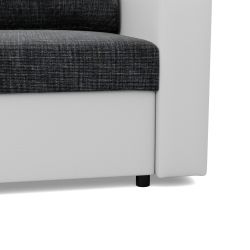 Ecksofa LUNA, Farbe - DUNKELGRAU + WEISS