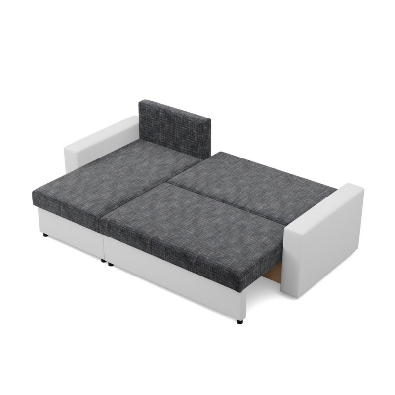 Ecksofa LUNA, Farbe - DUNKELGRAU + WEISS