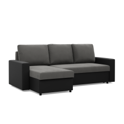 LUNA Corner Sofa, Color - ASH + BLACK