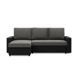 LUNA Corner Sofa, Color - ASH + BLACK