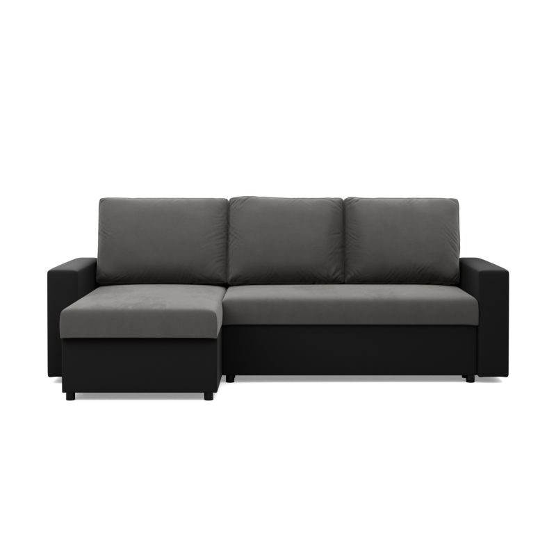 LUNA Corner Sofa, Color - ASH + BLACK