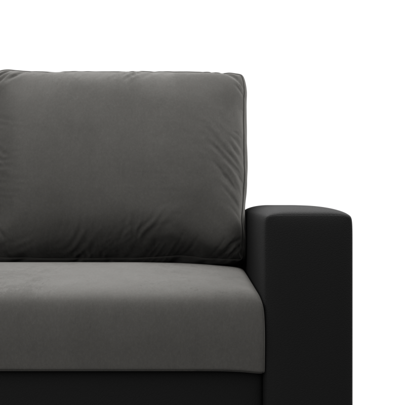Ecksofa LUNA, Farbe - GRAU + SCHWARZ