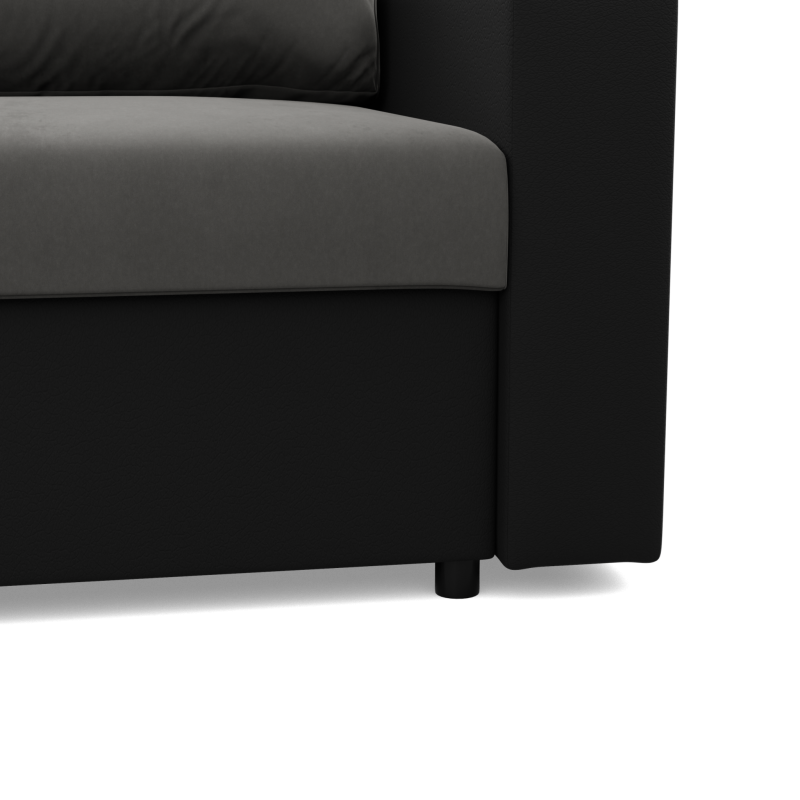 LUNA Corner Sofa, Color - ASH + BLACK
