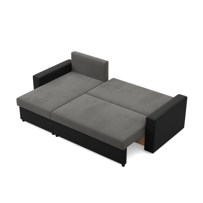 LUNA Corner Sofa, Color - ASH + BLACK