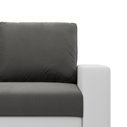 Ecksofa LUNA, Farbe - GRAU + WEISS