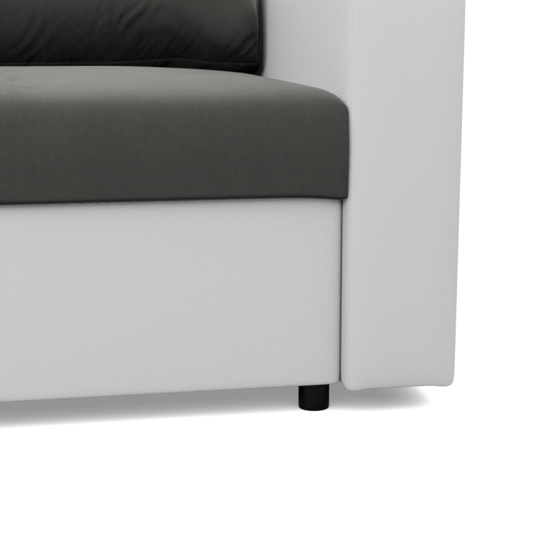 Ecksofa LUNA, Farbe - GRAU + WEISS