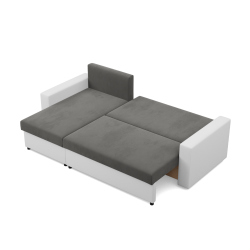 Ecksofa LUNA, Farbe - GRAU + WEISS