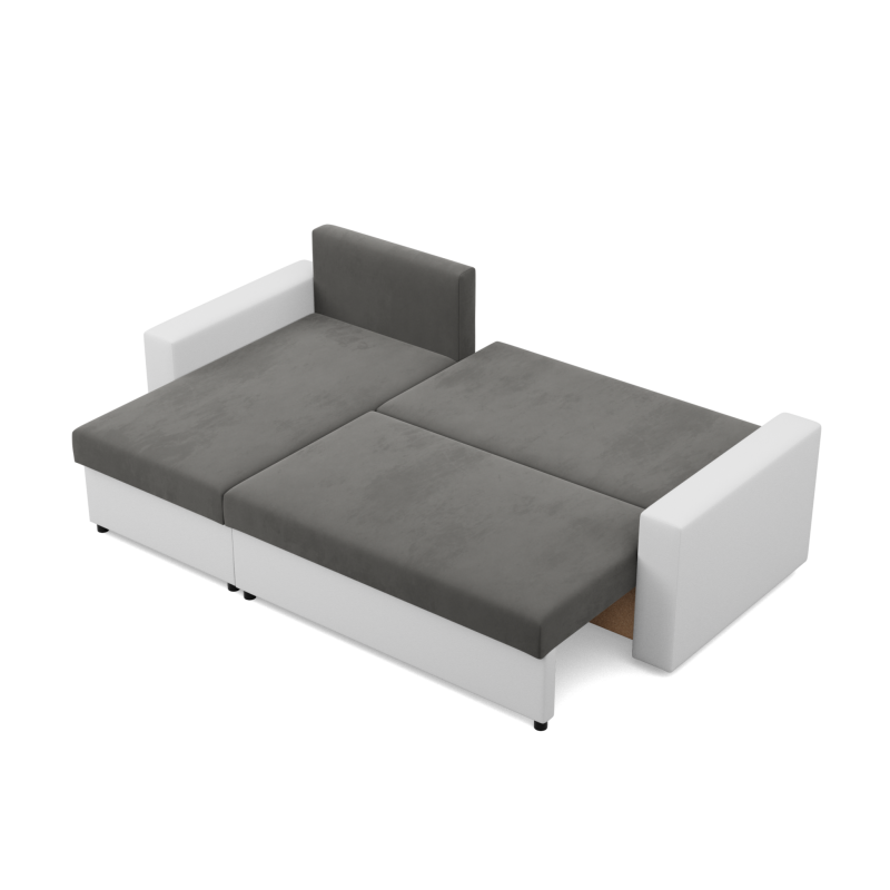 Ecksofa LUNA, Farbe - GRAU + WEISS