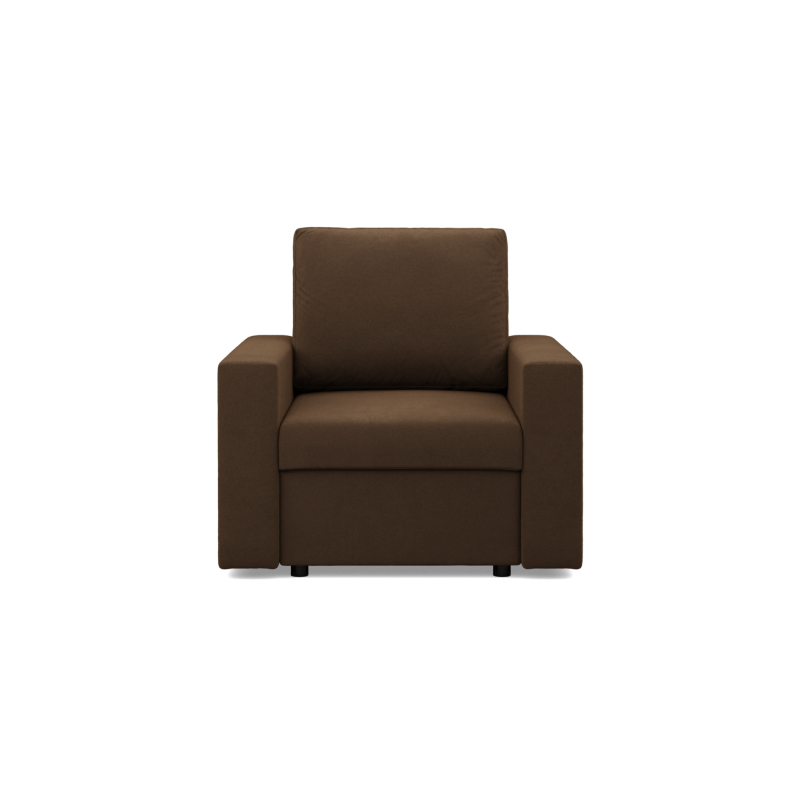 Sillón NEO Micro, Relleno - Espuma, Color - MARRÓN, Tipo de reposabrazos - Recto