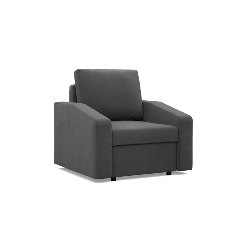 Sessel NEO Mikro, Füllung - Schaumstoff, Farbe - GRAU, Armlehnentyp - Schräg