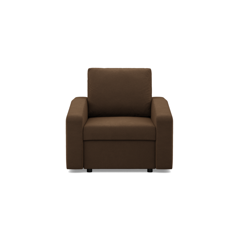 Sillón NEO Micro, Relleno - Espuma, Color - MARRÓN, Tipo de reposabrazos - Inclinado