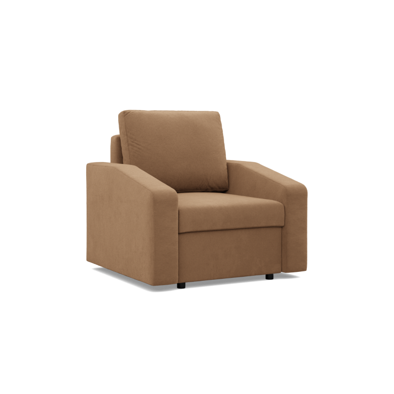 Sessel NEO Mikro, Füllung - Schaumstoff, Farbe - CAPPUCCINO, Art der Armlehne - Schräg