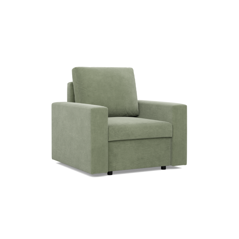 Sillón NEO Poso, Relleno - de muelles, Color - VERDE CLARO, Tipo de reposabrazos - Recto