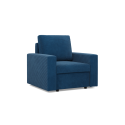 Sillón NEO Poso, Relleno - De muelles, Color - AZUL MARINO, Tipo de reposabrazos - Recto