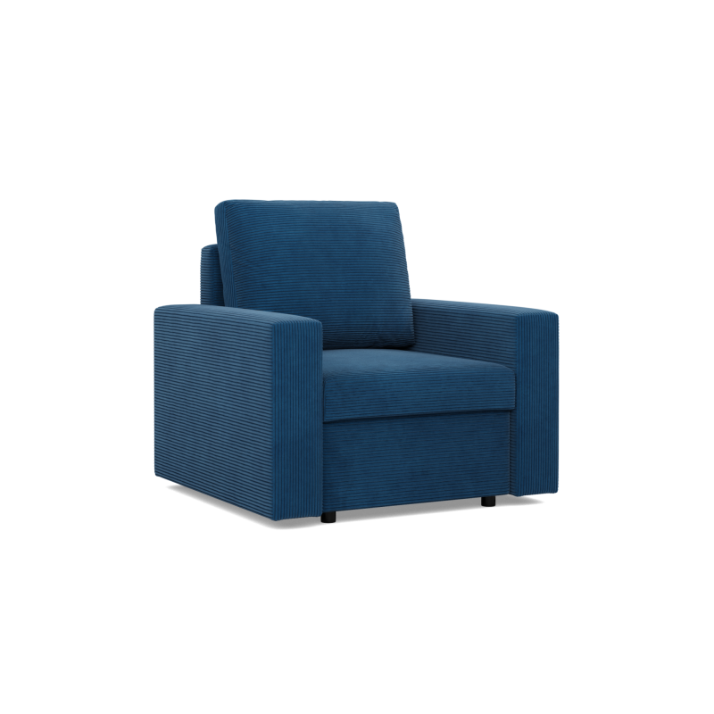 Sillón NEO Poso, Relleno - De muelles, Color - AZUL MARINO, Tipo de reposabrazos - Recto