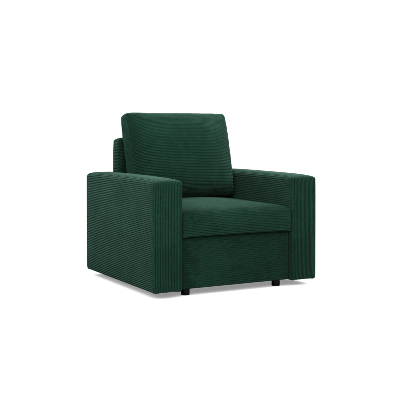 Sillón NEO Poso, Relleno - De muelles, Color - VERDE BOTELLA, Tipo de reposabrazos - Recto