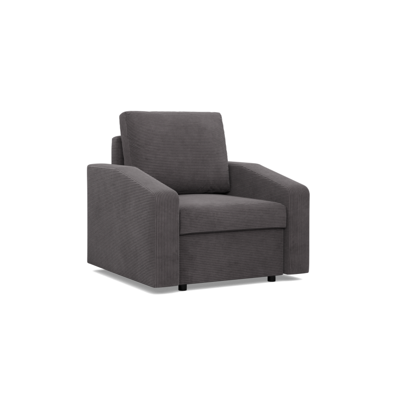 Sillón NEO Poso, Relleno - De muelles, Color - GRIS OSCURO, Tipo de reposabrazos - Inclinados