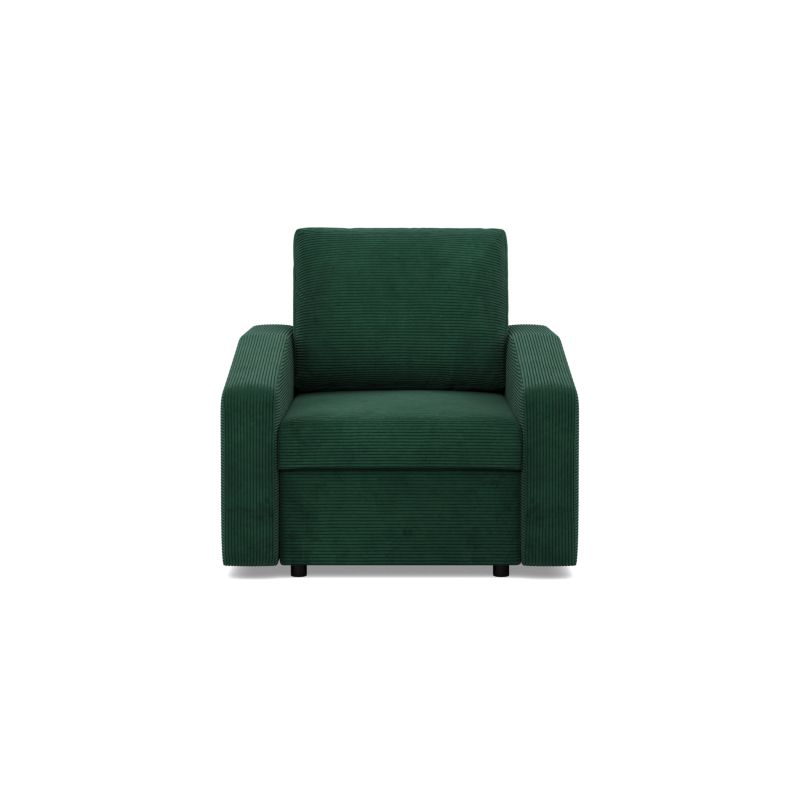 Крісло NEO Poso, Наповнення - Пружинне, Колір - Пляшково-зелений, Тип підлокітника - Косий