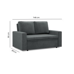 Sofá NEO Poso, Color - GRIS OSCURO, Tipo de reposabrazos - Inclinado