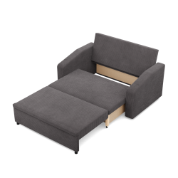 Sofa NEO Poso , Kolor - CIEMNY SZARY, Rodzaj podłokietnika - Skośny