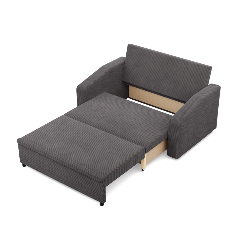 Sofa NEO Poso , Kolor - CIEMNY SZARY, Rodzaj podłokietnika - Skośny