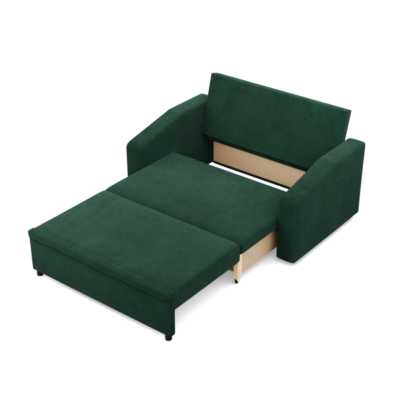 Sofa NEO Poso, Farbe - FLASCHENGRÜN, Art der Armlehne - Schräg