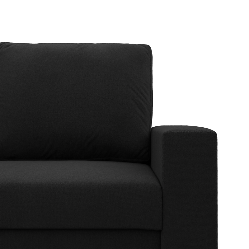 Ecksofa NEO Mikro, Füllung - Schaumstoff, Farbe - SCHWARZ, Art der Armlehne - Gerade