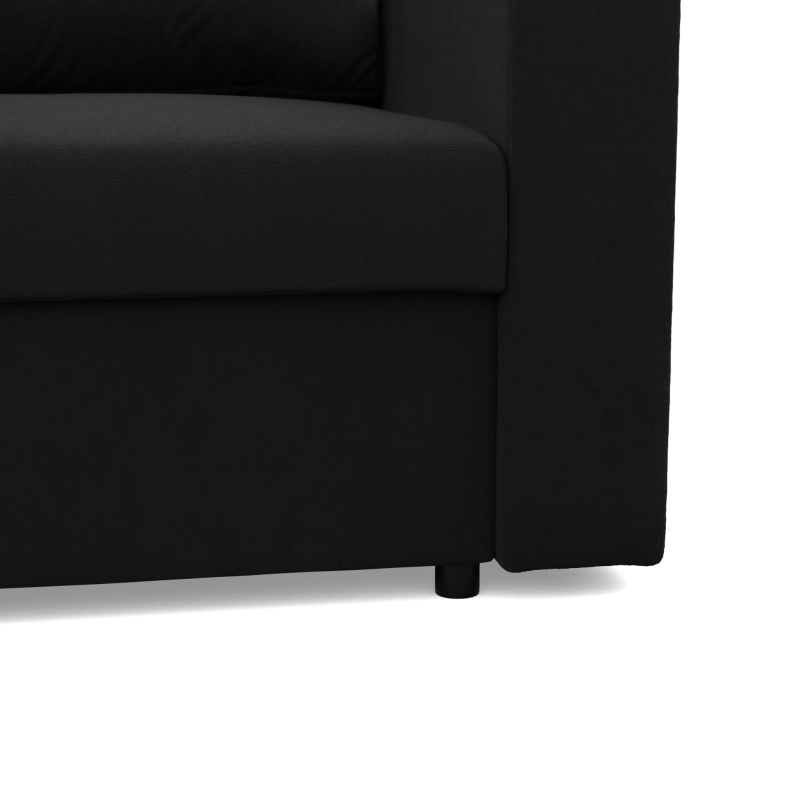 Ecksofa NEO Mikro, Füllung - Schaumstoff, Farbe - SCHWARZ, Art der Armlehne - Gerade