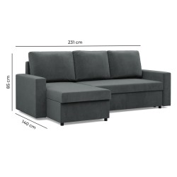 Ecksofa NEO Mikro, Füllung - Schaumstoff, Farbe - BRAUN, Art der Armlehne - Einfach