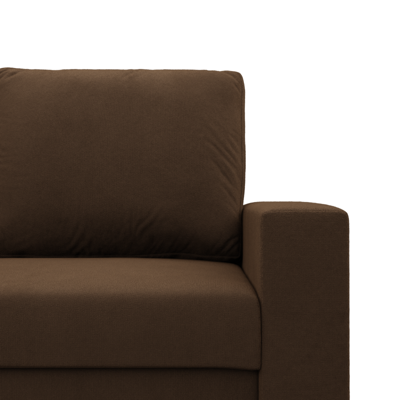Ecksofa NEO Mikro, Füllung - Schaumstoff, Farbe - BRAUN, Art der Armlehne - Einfach