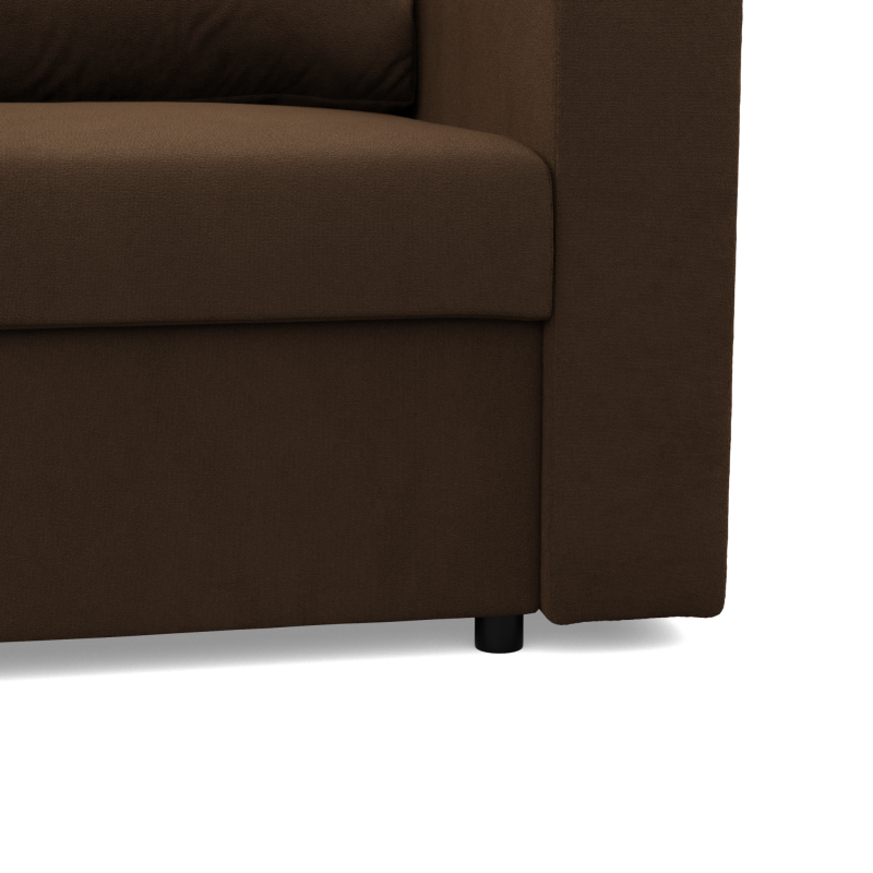 Ecksofa NEO Mikro, Füllung - Schaumstoff, Farbe - BRAUN, Art der Armlehne - Einfach