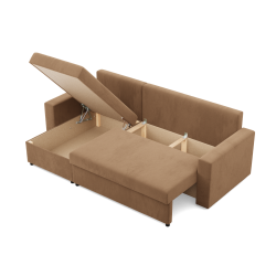 NEO Mikro Ecksofa, Füllung - Schaumstoff, Farbe - CAPPUCCINO, Armlehnentyp - Einfach