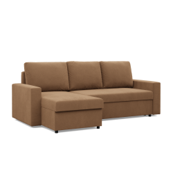 NEO Mikro Ecksofa, Füllung - Schaumstoff, Farbe - CAPPUCCINO, Armlehnentyp - Einfach