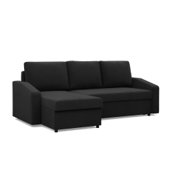 NEO Mikro Ecksofa, Füllung - Schaumstoff, Farbe - SCHWARZ, Armlehnenart - Schräg