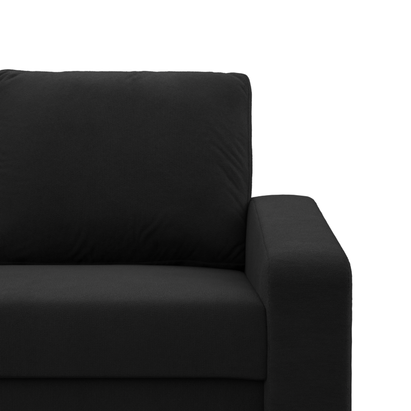 NEO Mikro Ecksofa, Füllung - Schaumstoff, Farbe - SCHWARZ, Armlehnenart - Schräg